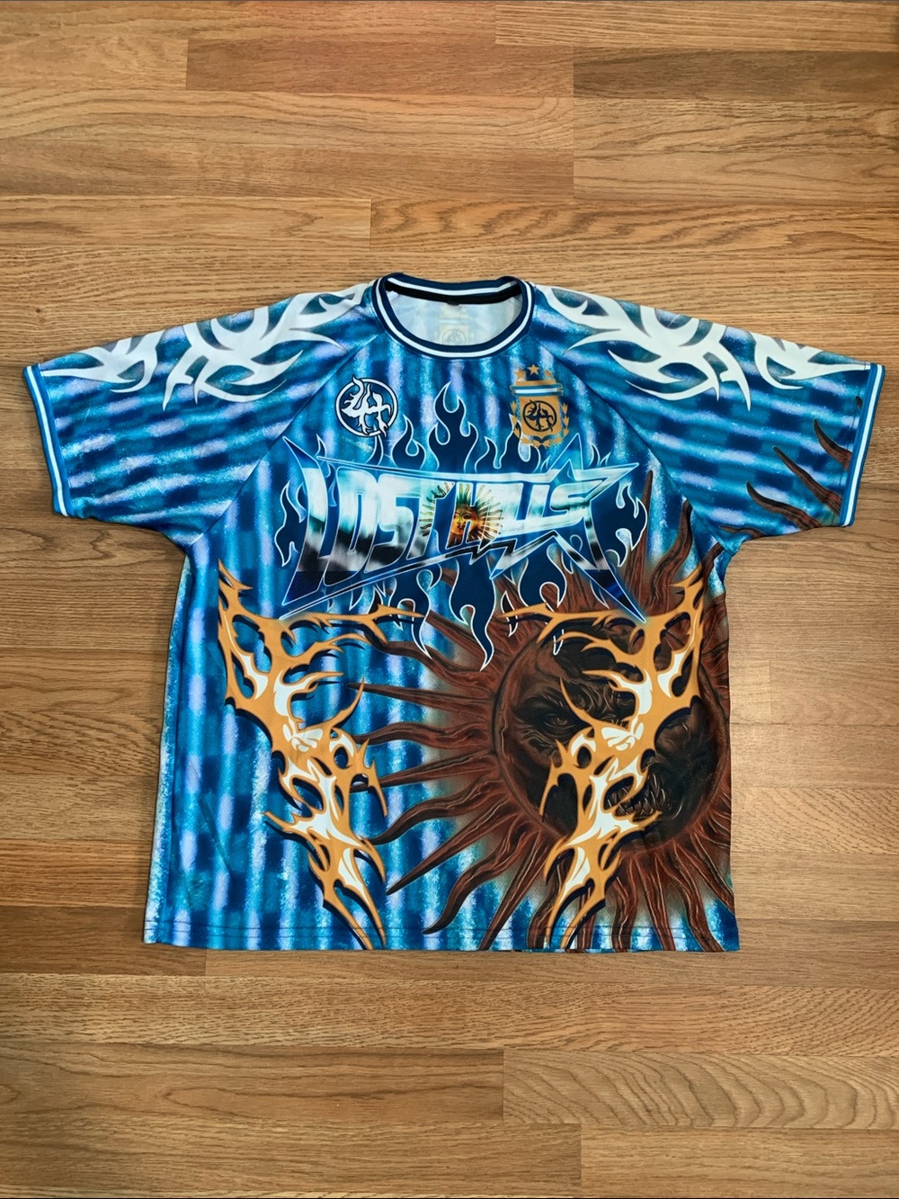 Lost hills Argentina World Cup Blue Graphic Flame Sun Men's Jersey Tee